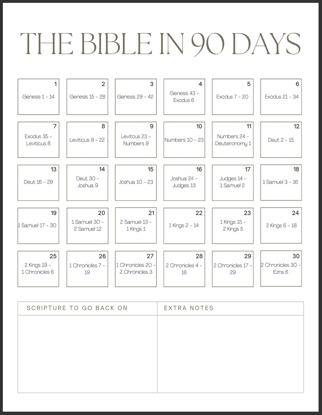 Bible In 90 Days Printable Bookmarks
