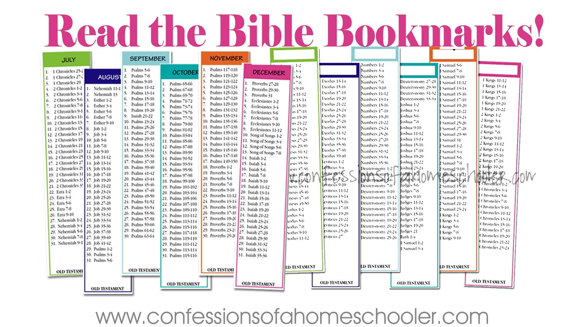Bible Reading Plans Printable Bookmark