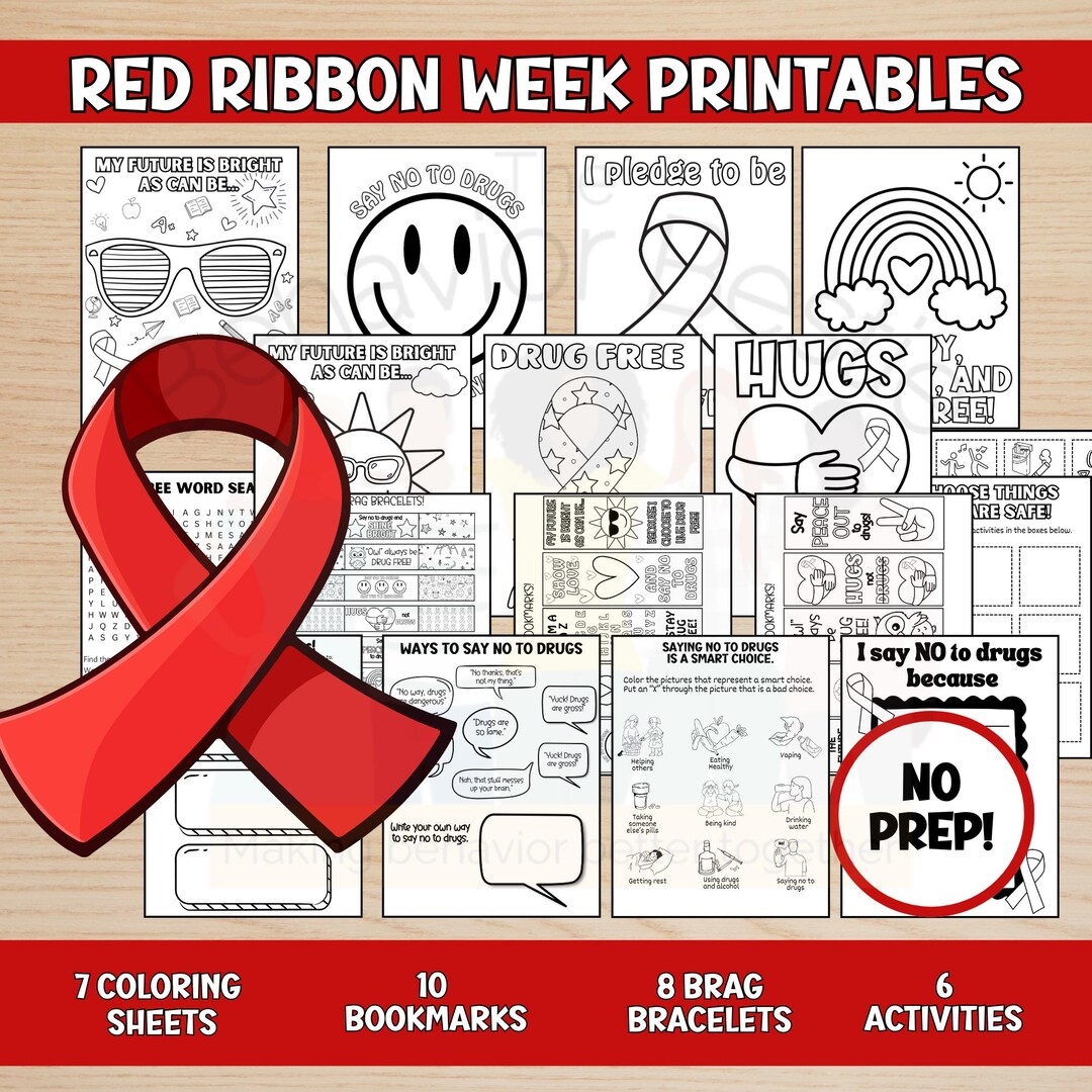 Red Ribbon Week Printable Bookmarks