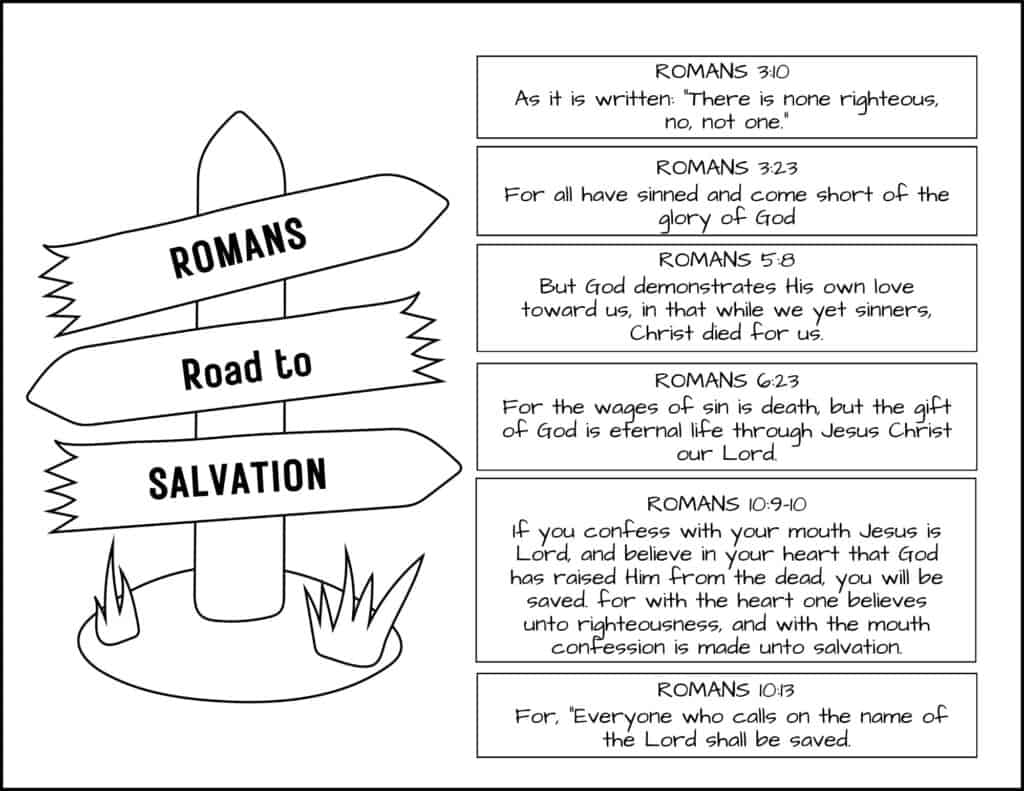 Romans Road Bookmark Printable Free