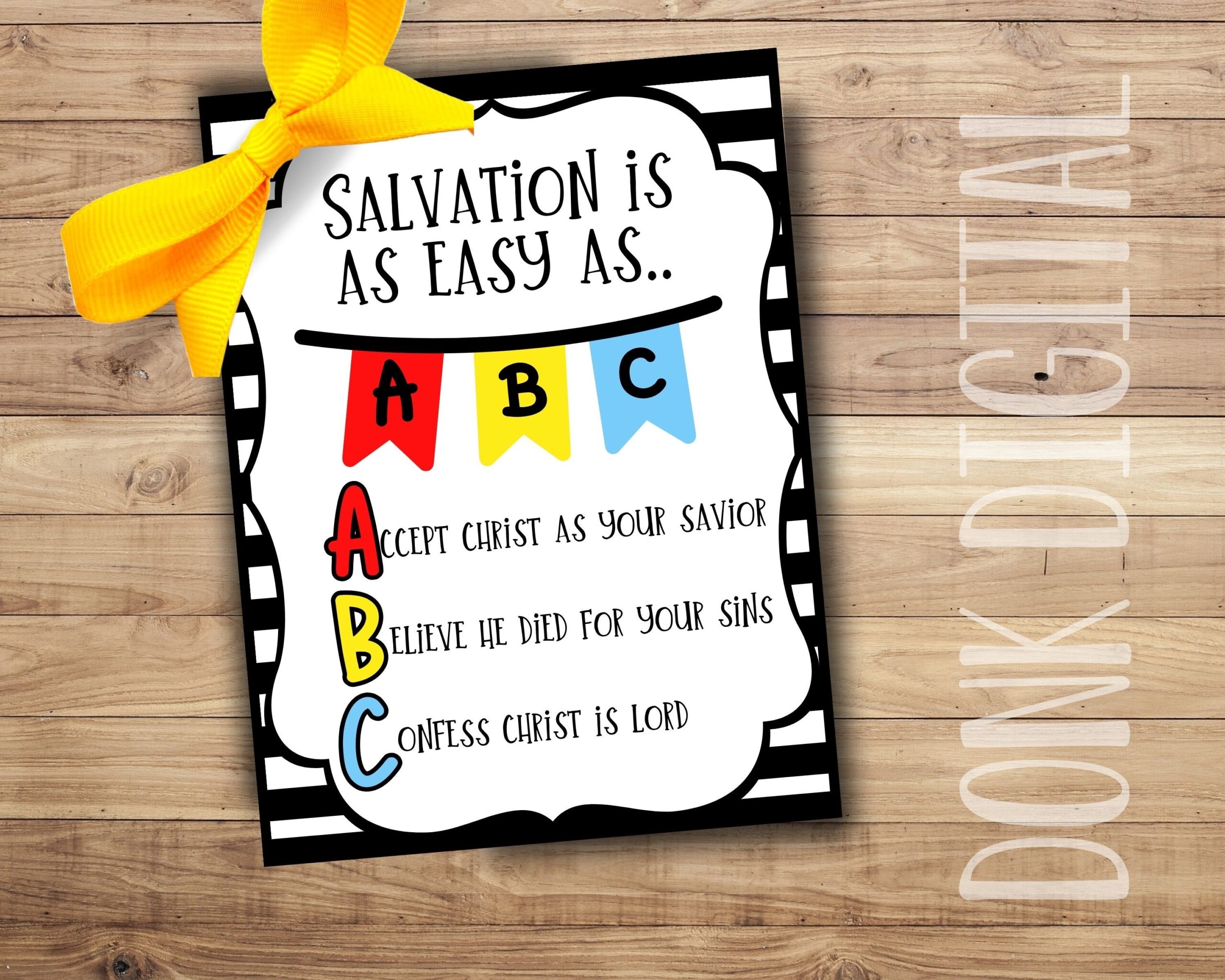 Abc'S Of Salvation Printable Bookmark
