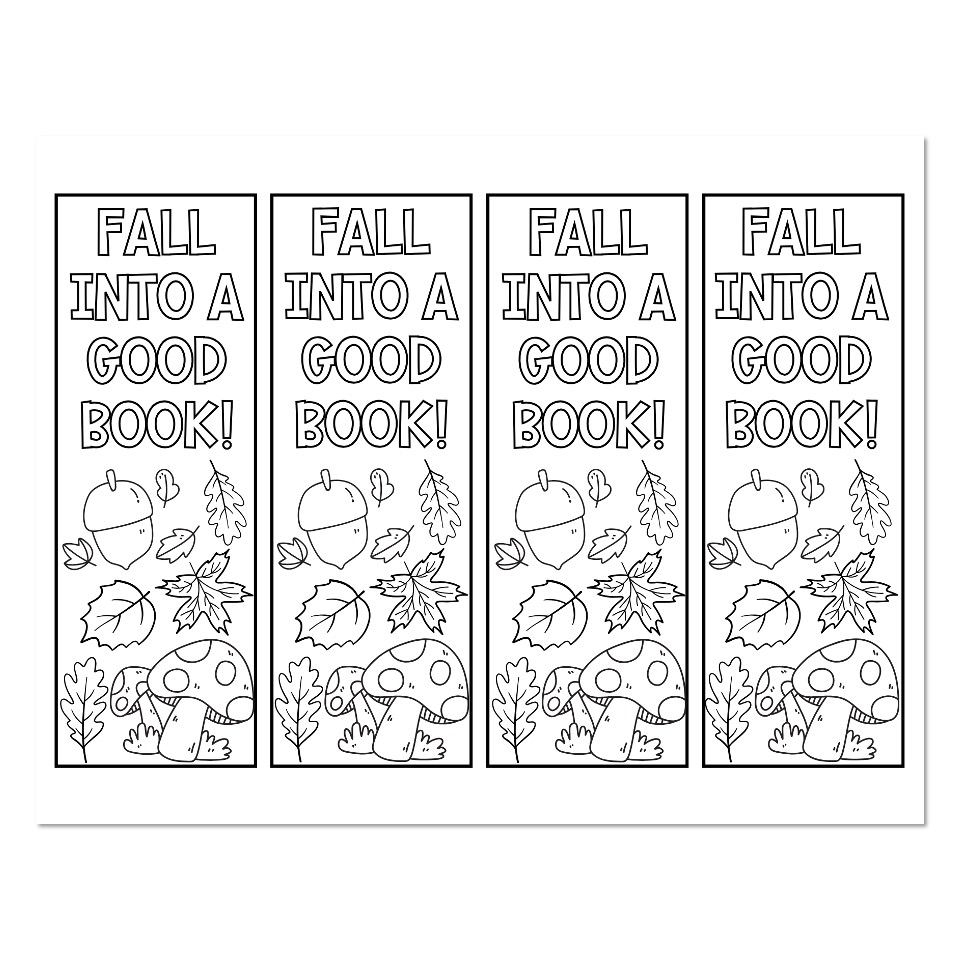 Fall Into A Good Book Printable Bookmark