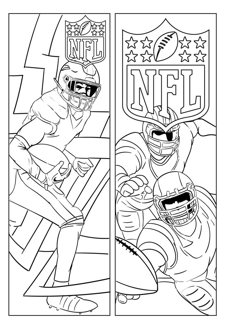 Free Printable Coloring Football Team Bookmarks