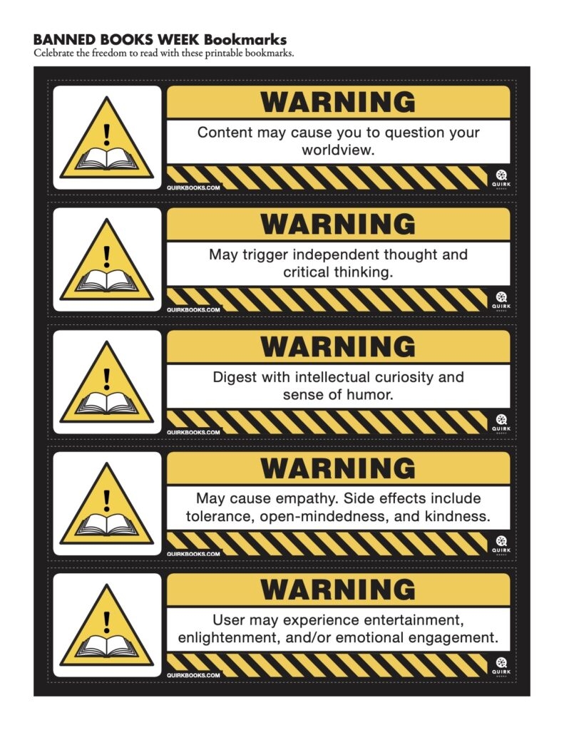 Banned Book Week Printable Bookmarks