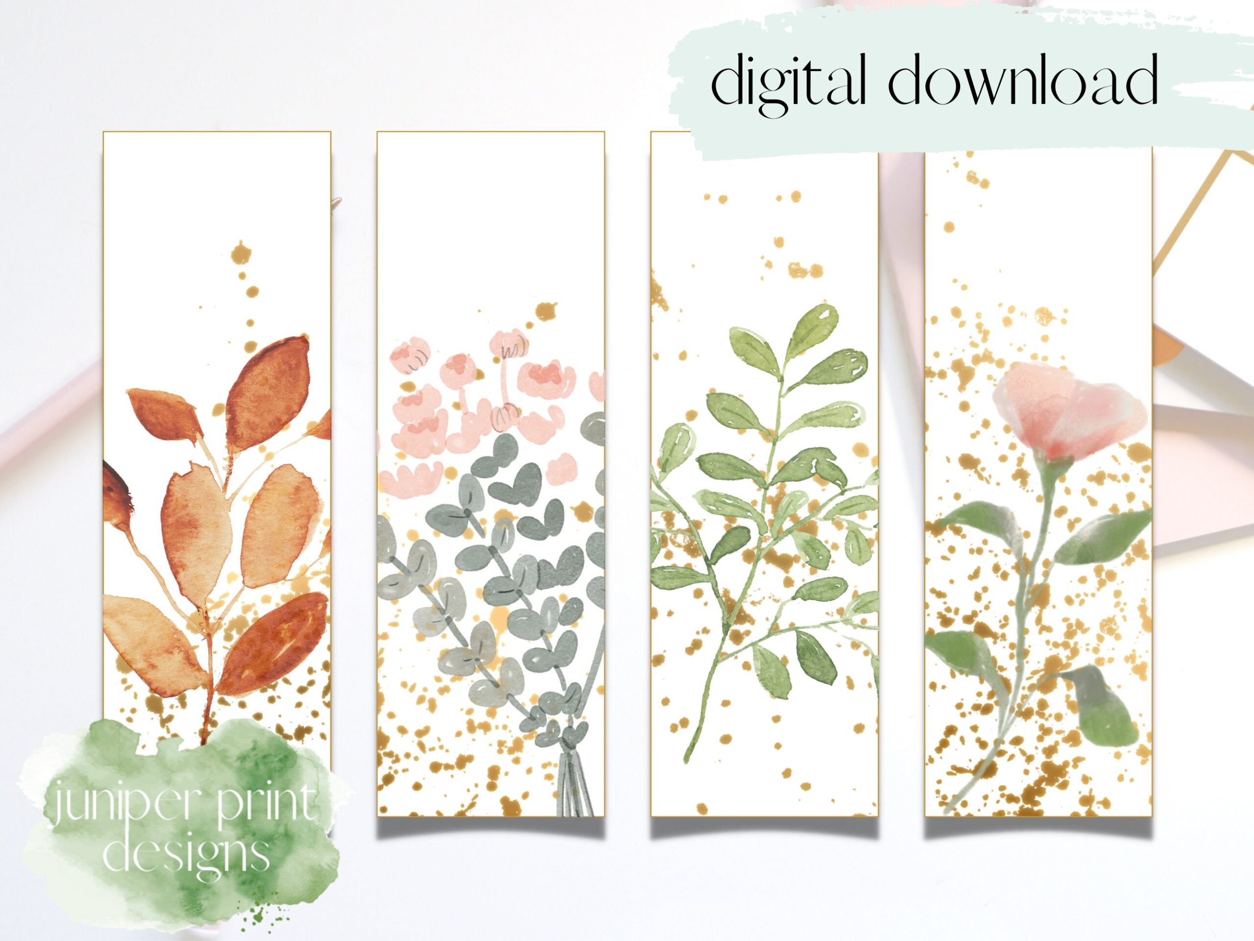 Printable Bookmark Designs Printable Watercolor Bookmarks
