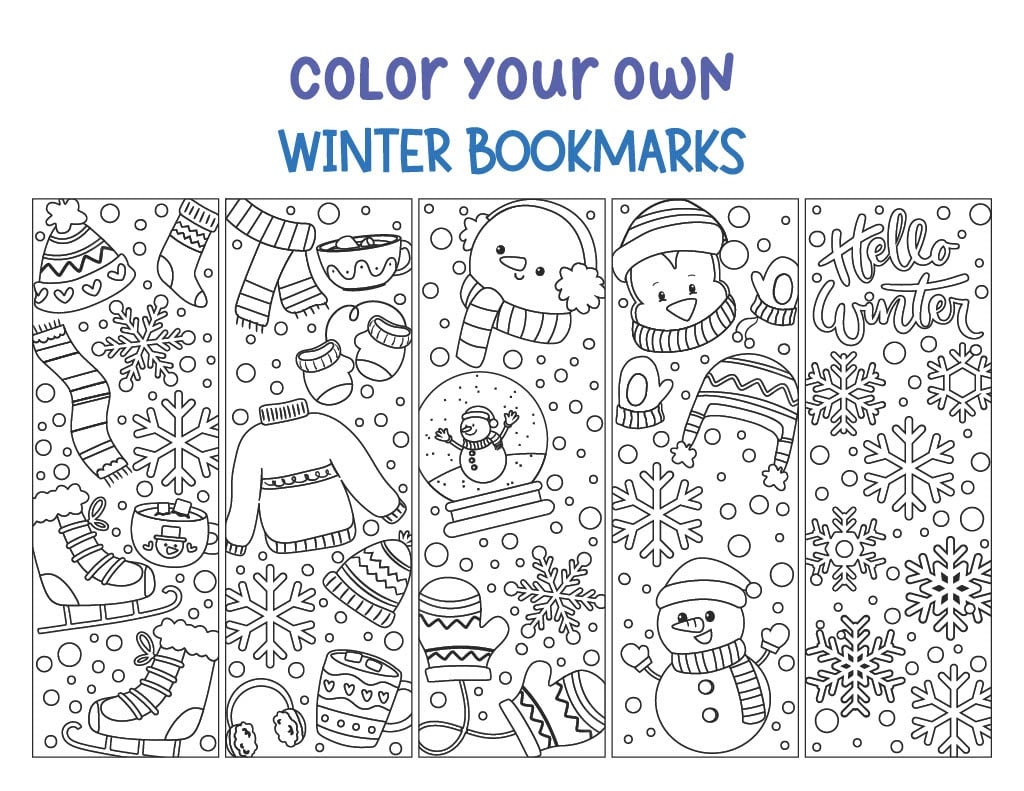 Free Printable Winter Bookmarks For Kids